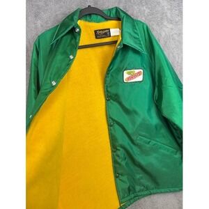Vintage Swingster DeKalb Flying Ear‎ of Corn Green Coach Jacket L